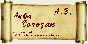 Anka Borozan vizit kartica